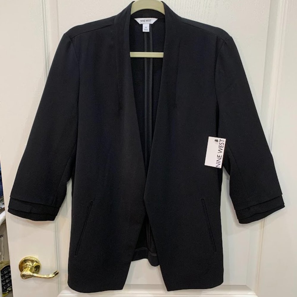 Nine West Black Drape-Front Jacket